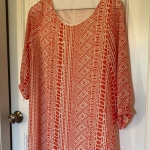 Red patterned boutique dress like new